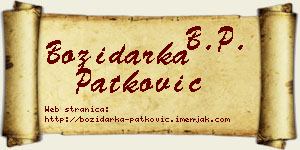 Božidarka Patković vizit kartica